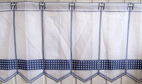Scheibengardine Landhaus Karo Blau 45 cm H / Br. ab 1 Meter - 2