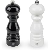 Peugeot Paris Karabiber-Tuz Değirmen Set Siyah-Beyaz 18Cm