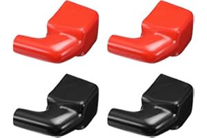 sourcing map Batterie Borne Isolant Caoutchouc Protecteur Couvertures pour 8mm Borne 15mm Câble Rouge Noir 2 Paires