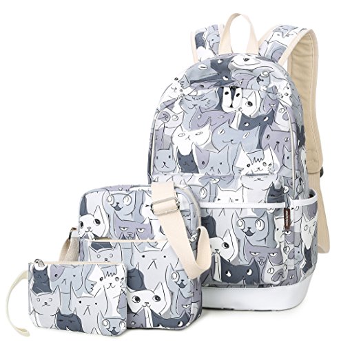 Preisvergleich Produktbild Schulrucksack Set+Schultertasche +Geldbeutel / Casual Canvas Rucksack Maedchen Freizeitrucksack Daypacks Backpack