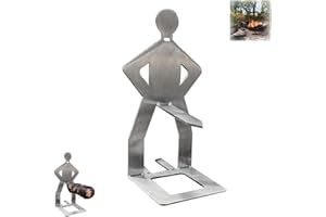 CQSVUJ Stainless Steel BBQ Sausage Holder, Creative Standing Man Sausage Barbecue Rack, Portable Hot Dog Roaster Rack, Spoof The Sausages Rack for Outdoor Camping Cooking Accessories (1pcs)