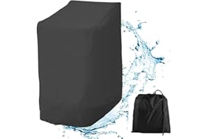 OROMYO Schutzhülle für Gartenstühle, 210D, Oxford, wasserdicht, Schutzhülle für Stapelstühle, 114 x 85 x 65 cm, stapelbare Gartenstühle mit verstellbarem Seil für den Außenbereich (1)