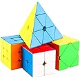 D ETERNAL Cube 2X2 3X3 Pyraminx Triangle And Skewb High Speed Stickerless Magic Puzzle Cubes Combo, Kids and Professionals