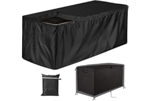 Gicov Deck Box Cover Waterproof Heavy Duty Patio Storage Box Cover with Zipper Outdoor Ottoman Bench Cover Rectangular for Keter Suncast Lifetime Rain Snow Dust Resistant