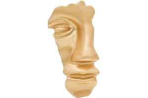 HCMA Broche de Media Cara de Color Dorado nórdico, broches de Abrigo Grandes a la Moda para Mujer, Nuevo diseño, Accesorios de aleación de Otoño Invierno