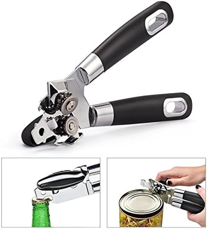 Can Opener, Stainless Steel Manual Easy Operation Bottle Blade Non-slip Handle Kitchen Tool &amp; Gadgets Safe Tin opener Smooth Edge