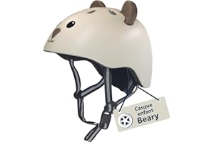HUDORA Casque pour Enfants Beary - Casque Confortable pour Tout-Petits en XXS/XS - avec Un Adorable Motif d'ours - Casque de Haute Qualité - Idéal pour Draisienne, Trottinette & Vélo