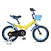 Produktbild QXMEI Kinder Fahrrad High-Carbon-Stahlrahmen 2-3-4-6-7-8-10 Jahre Alten Jungen und Mädchen 12/14/16/18 Zoll Kinderfahrrad,YellowBlue-12Inches