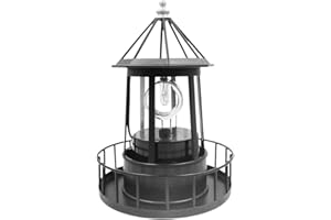 starnearby LED Solarbetriebene Leuchtturm Solar Lichter Garten Außen Roter LED Drehbarer Leuchtturm IP65 Wasserdichter Automatischer Rotierender Lichteffekt Landschaftslampe