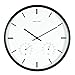 Produktbild Große Indoor / Outdoor Dekorative Silber Wanduhr Universal Non - Ticking & Silent Quartz Atomic Analog rund 12-Zoll schwarz und weiß , 21