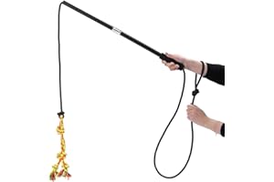 TRYGGT Flirt Pole Dogs,Interactive Dog Toys Dog Toy Stick,33 in Dog Chew Toy Rope for Chewing &Training Small Medium Large Dogs Pulling, Chasing, Chewing, Training, Exercising