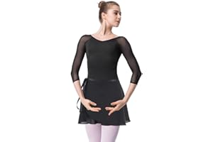 Bezioner Ballettanzug Mädchen 3/4 Arm Gymnastikanzug Damen Trikot Turnanzug