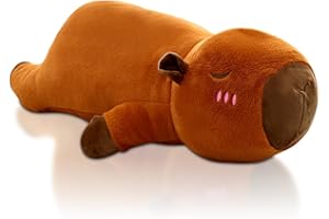 WFKKMEQ Capybara Plush Toy, 60CM Capybara Plushie Throw Pillow Stuffed Animal Doll Cartoon Stuffed Toy Cushion Doll Plushie Toy Plush Doll Cuddly Animals Dolls Hugging Pillow Seat Cushion Gift for Kids Bike
