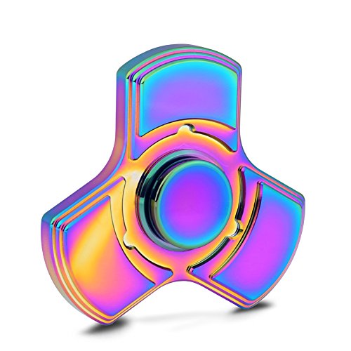 YCDC Cool Rainbow Color 100% Brass Gyro Hands Busy EDC Toy 6-7min Fidgets Spinner For Autism ADHD OCD Suffers