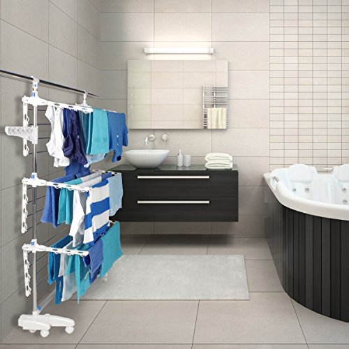 Wäscheständer Wäschetrockner Flügelwäschtrockner Luxus Wäscheturm XXL Tower klappbar für große Familien - 3