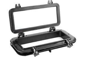 YYQTGG Hublot de Bateau, hublot rectangulaire en Verre de 0,16 Pouce d'épaisseur, Acier Inoxydable de qualité Marine Poli résistant aux UV