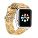 Produktbild trop saint Apple Watch ArmBand Python Leder Uhrenarmband mit Edelstahlschließe Bügel Uhrband Strap Wrist Band Uhr Zubehör Für Apple Watch (38mm) Edition/Sport - Golden