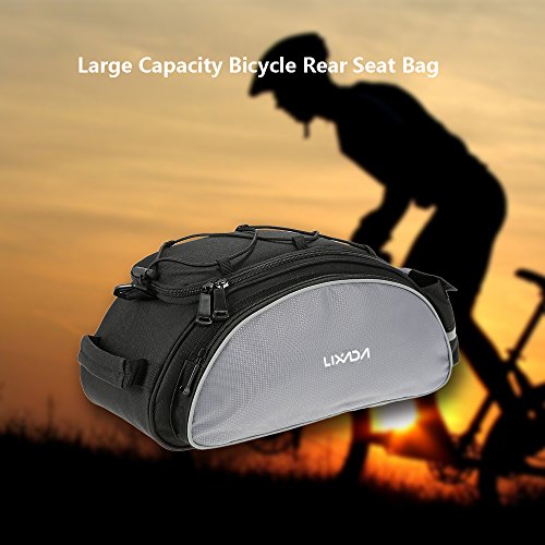 Lixada 13L multifunktionale Fahrrad Tasche Pannier Rücksitz Tasche Handtasche Umhängetasche - 8
