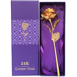 Valentine Gifts : YouBella Jewellery Valentine Special Gold Plated Rose Flower with Gift Box