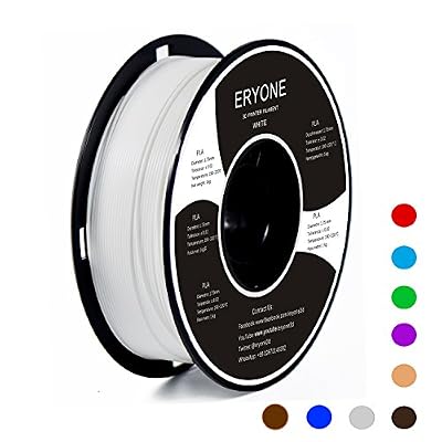 ERYONE Filament PLA 1.75mm, Eryone PLA Filament 1.75mm, Imprimante 3D Filament PLA Pour Imprimante 3D, 1kg 1 Spool, Blanc