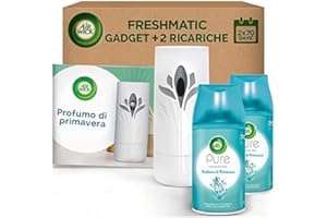 Airwick Freshmatic Spray Automatico, 1 Diffusore e 2 Ricariche di Profumatore per Ambienti alla Fragagranza di Profumo di Primavera, Deodorante Ambiente Aerosol