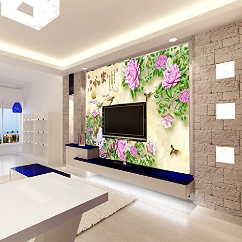 Preisvergleich Produktbild Poowef 3D Wallpaper große Wandmalereien 3D-Jade Bird Wohnzimmer Schlafsofa tv Hintergrundbild nicht geschnitzt Vlies Strukturtapete