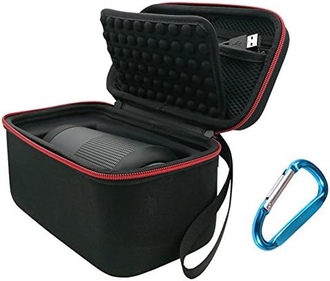 EVA Hard Case for Bose SoundLink Revolve Bluetooth Speaker Travel Protective Carry Cover Case Speaker Pouch Bag ,Fits for Charger, USB Cable,with Carabiner
