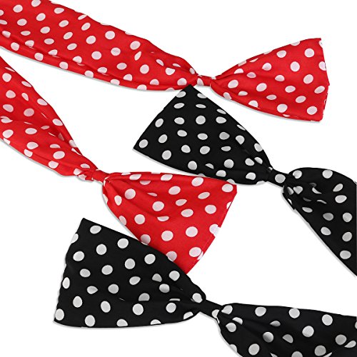 PIXNOR Haarband POLKA DOTS Rockabilly Draht biegbar Bunny Ohr binden Bow Stirnband Haarschmuck Geschenk Gift, 2 Stück - 9