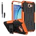 Produktbild Samsung Galaxy A5(2017)/A520 Neu Design Hülle mit Schwarz kapazitive Feder,ISENPENK TPU+PC Ultra Slim Silikon Tough Rugged Dual-Layer Hardcase with Built-in Kickstand Thin Stand Case,Wasserdicht Shockproof Anti Slip Stoßfest Protection Outdoor Tasche Schutzhülle für Samsung Galaxy A5(2017)/A520 5.2Zoll-[orange]+Schwarz kapazitive Feder