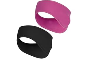 AOOSA 2 Pezzi Fascia per Capelli Invernale, Morbido Confortevole Paraorecchie Sportiva, Elastica Fascia Paraorecchie per Donna e Uomo, Termica Headband per Corsa Ciclismo Yoga Escursionismo