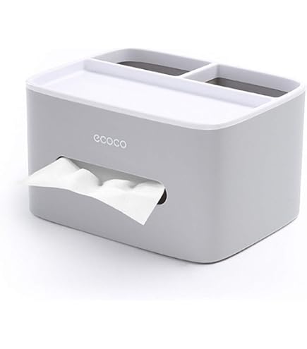 Boîte Rangement 3 Compartiments Rismart - Pour Télécommandes, Clés & Papiers - Tissu Noir