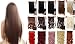 Fashion One Piece 5Clips Long Straight Curly Wavy Clip in Hair Extension Extensions Half Full Head High Quality Synthetic Hairpiece All Kinds of Size (24 inches, Orange)