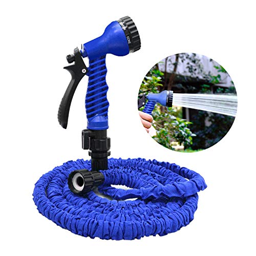 Preisvergleich Produktbild Flexibler Gartenschlauch 30M 100FT Flexischlauch Schlauch Dehnbar Erweiterungs Gartenschläuche Brause Düse mit 7 Funktionen Druckfest für Autowäsche,Gartenbewässerung,Hof,200FT