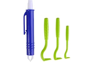 FYISWHO Lot de 4 pinces à tiques pour chiens et chats - Pour retirer les tiques en quelques secondes - Sûre pour les humains et les animaux (bleu foncé)