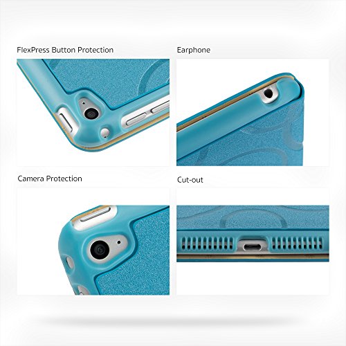 iPad Mini 4 Hülle, Deenor Colour Series Premium PU Leder Ultra Slim Light Weight Auto aufwachen / Schlaf Funktion Schutzhülle Hülle für Apple iPad Mini 4, Free: Screen Protector + Stylus Pen + Cleaning Cloth. (Sky blue circles) - 7