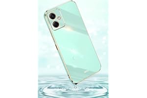 ATISIJIE Funda para XiaoMi RedMi 12 5G Carcasa, Frontera de Oro Carcasa, Moda Galvanoplastia Ultra Fina TPU Suave Flexible Case Anti-Choques y Anti- Arañazos Case Menta Verde