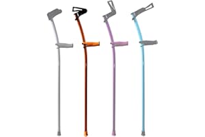 2x Muleta 100% Aluminio Aeroespacial para adultos INDESmed, Diseñado y Fabricado en España, ultraligeras (~420g), premiada internacionalmente, ortopédica, regulable y ergonómica (L, Naranja)