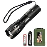 Múltiples Modos: Foco ajustable con 5 modos: (Alto, Medio, Bajo, Strobe, SOS). Podrá focalizarlo para observación a larga distancia o aumentarlo para iluminar una área.