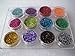 12 Nail Glitter Sparkle Dust Powder Pots for Nail Art Design
