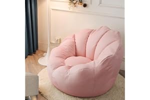 Highdi Flores Funda Puff Pera sin Relleno Bolsa de Frijoles, Niñas Sofá Perezoso Bean Bag Cojín Puff Pera, Pétalo Puff Cubierta para Cubierta de Sillón Interior Exterior (Rosa,Child- 70x60cm)