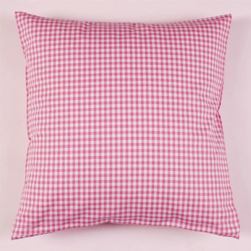 Kissenbezug 50x50 cm Pink Vichy Karo 5x5 mm Baumwolle kariert durchgewebt RV