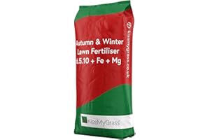 Autumn & Winter Lawn Fertiliser - Boston Seeds. Slow Release Winter Lawn Fertiliser. Includes Iron & Magnesium to Protect Against Turf Disease. Encourages Root growth and Strong Grass (1 x 20kg)