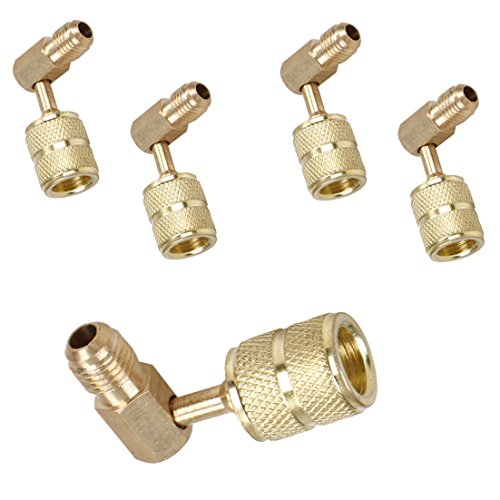 JIANZHENKEJI5 pieces R410A 1/4SAE To 5/16" Refrigeration Adapter Connector Adaptor For R410a Gauges Hose Air Condition Connector