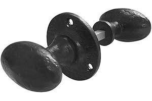 Jedo Poignée de porte ovale Noir antique