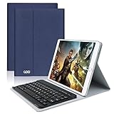 Clavier Bluetooth iPad Coque 9.7,AZERTY français, Housse Clavier pour iPad 2018/2017, iPad Pro 9.7, iPad Air 2/1, iPad 6ème / 5ème Gen ,Clavier Bluetooth sans fil Slim Etui Smart Réveil/sommeil automatique (Champagne)
