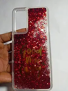 YES2GOOD Girls Kitty Cover for Oppo Reno 6 Liquid Stand Glitter Sparkle Good Vibes Only Transparent Back Case Cover for Oppo Reno 6