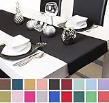 Roban Fashion Chemin de Table Nappe 40 cm de Large en 26 Couleurs, Noir, 40x200 cm