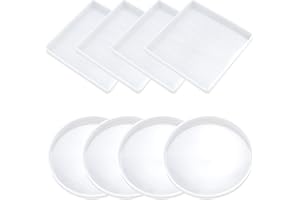 suaywo 8 Pezzi Stampi per Resina Epossidica Rotondo/Quadrato Coaster Stampi in Resina Epossidica Stampi Silicone per Resina per DIY Sottobicchiere, Portacandela