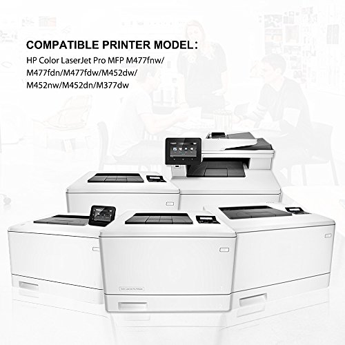 Cool Toner kompatibel toner fuer 410A CF410A CF411A CF412A CF413A fuer HP LaserJet Pro MFP M477 M477fdw M477fdn M477fnw M377dw,HP LaserJet Pro MFP M452 M452dw M452nw M452dn (Schwarz/ Cyan/Magenta/Gelb-2300 Seiten ) - 4