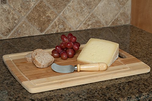 CC Boards Dreiteiliges Schneidebrett-Set aus Bambus: Hölzerne Metzger-Blockbretter mit Saftrille und Griff - 5